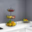 Panier à fruits à 3 niveaux avec support à main, panier décoratif pour comptoir en bronze
