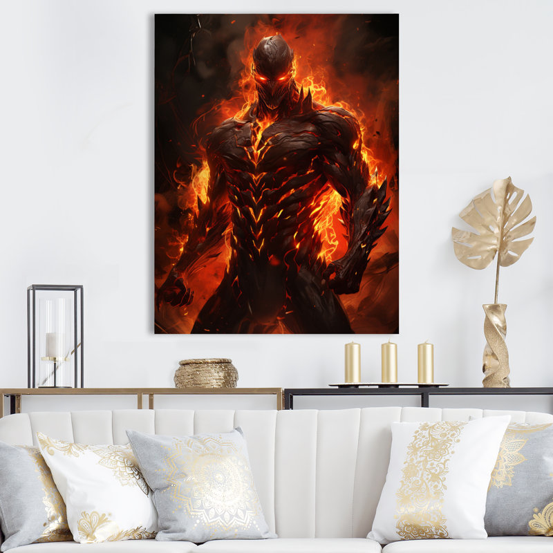 Fire Force Villian III sur impression sur toile, H 20 po x l 12 po x P 1 po, Toile tendue