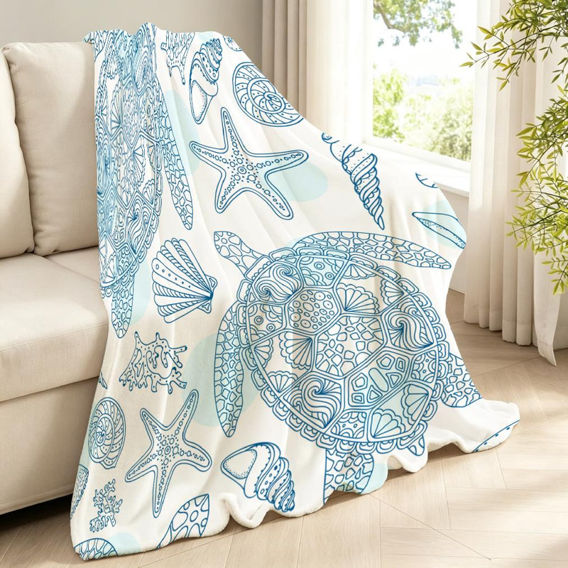 Jeté en molleton transparent ultra doux, imprimé sous-marin Summer, Throw 40" x 50"