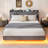 Floating Bed Frame, With RGB LED Lights And Charging Station-840872929-840872734