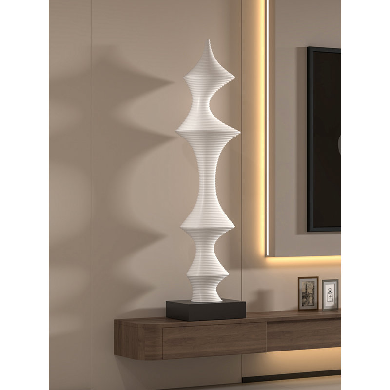 Wabi-Sabi Style High-end Threaded Column Ornament, White