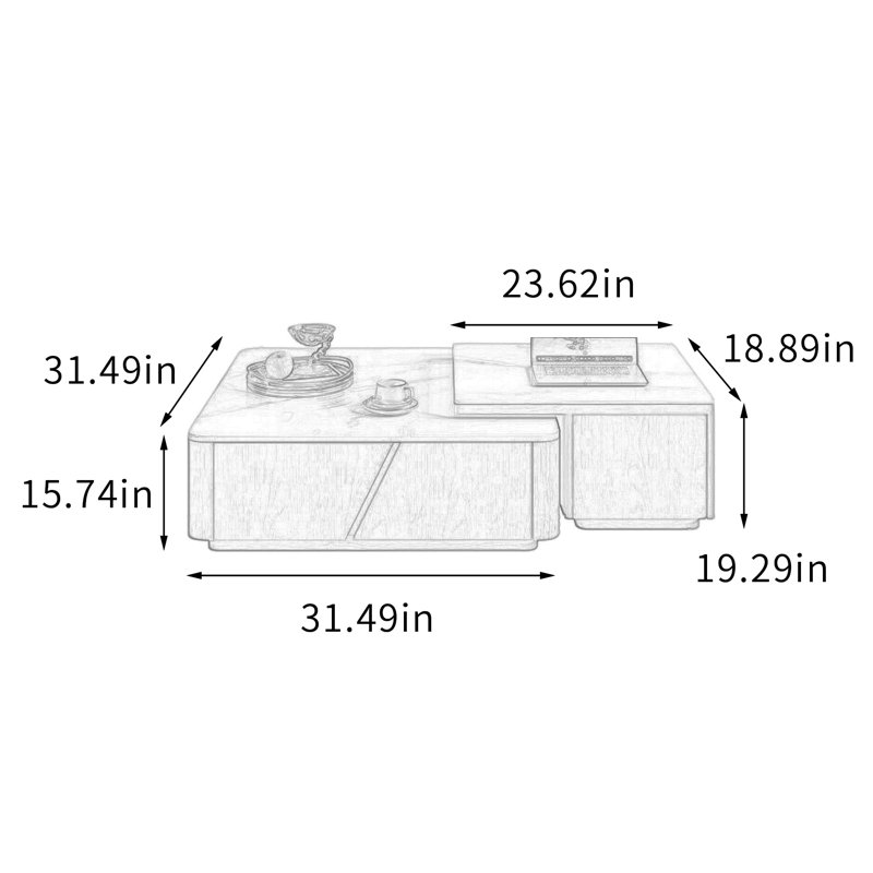 Trappeur, 15.74" H x 31.49" W x 31.49" D