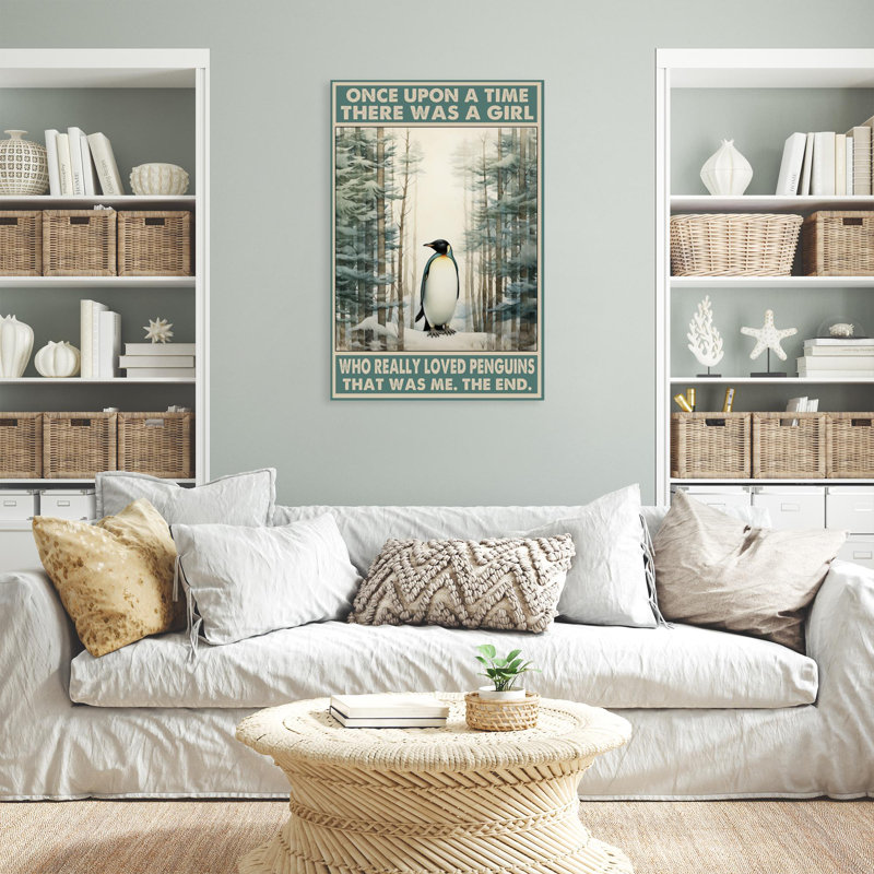 «Who Really Lived Penguins», reproduction d'art graphique sur toile tendue, H 36 po x l 24 po x P 1,25 po
