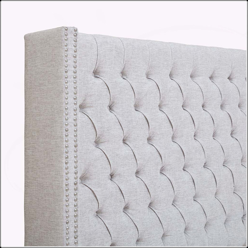 Tête de lit tapissier, Gris, Grand