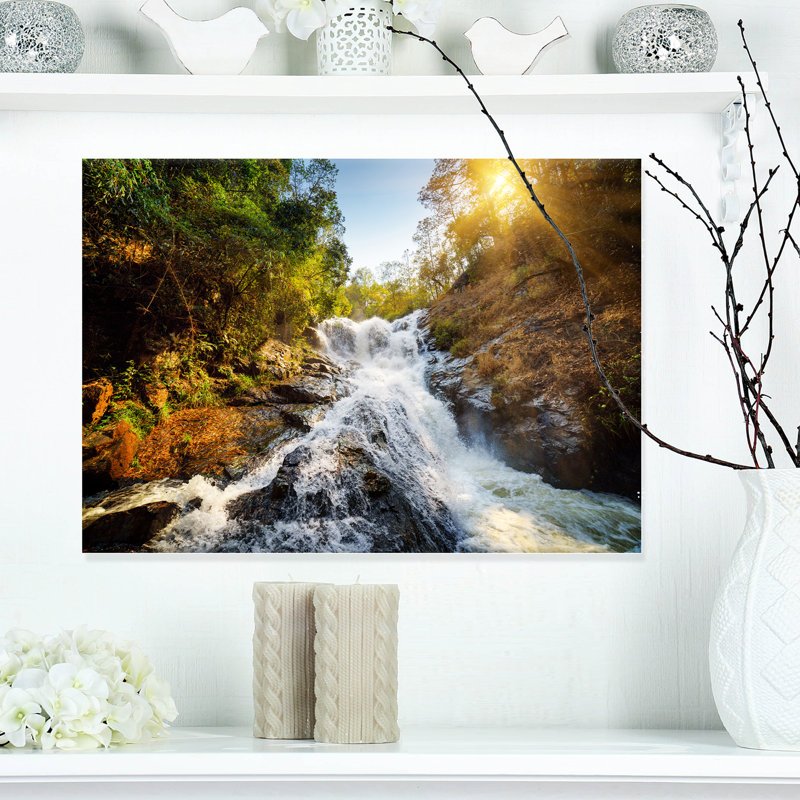 Forêt, cascade, art mural, impression de photographie de paysage naturel, H 12 po x l 20 po x P 1 po