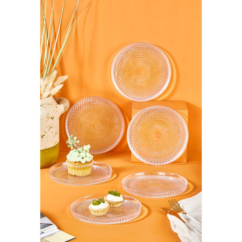 Elegant Dessert Plate Set (6 Pieces), 6.3 Inches, 100% Glass, Transparent | Ideal for Cakes, Pastries & Desserts | Not Dishwasher or Microwave Safe | Perfect for Entertaining & Special Occasions, Stylish and Durable