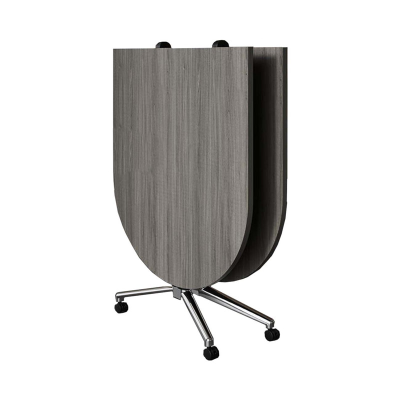 Oval foldable computer desk, 29.53" H x 94.49" W x 39.37" D