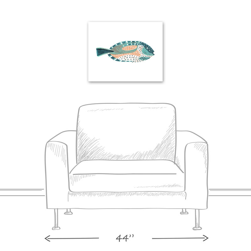 «Patterten Fish» sur impression sur toile, H 16 po x l 20 po x P 1,25 po, Toile tendue