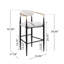 Ensemble de 2 tabourets de bar, tabourets de bar rembourrés avec dossier et pieds en fer pour îlot de cuisine, assise en tissu beige, capacité de poids de 260 lb