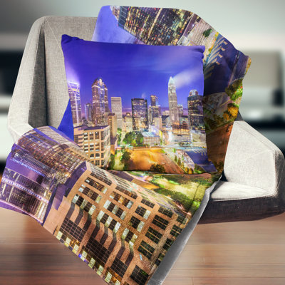 Coussin cityscape de caroline du nord charlotte