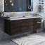 Meuble-lavabo mural double 60 po avec plateau en marbre Adaleen