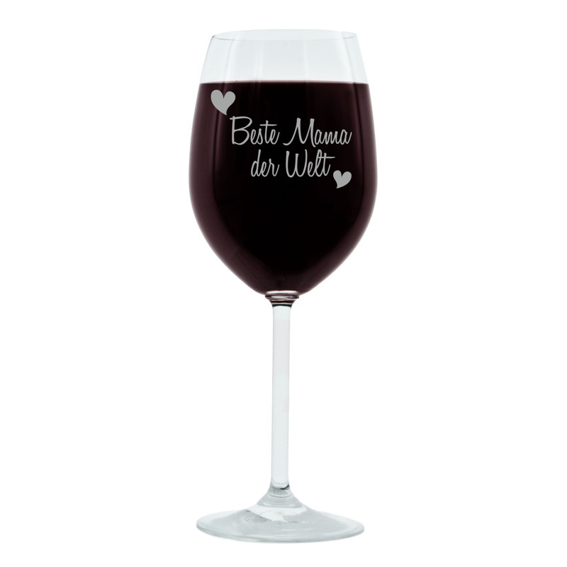 Best Mama in the World Thin Engraved Wine Glass
