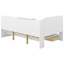 Lit plateforme simple avec rangement pour tête de lit, 2 tiroirs, tablettes en bois blanc