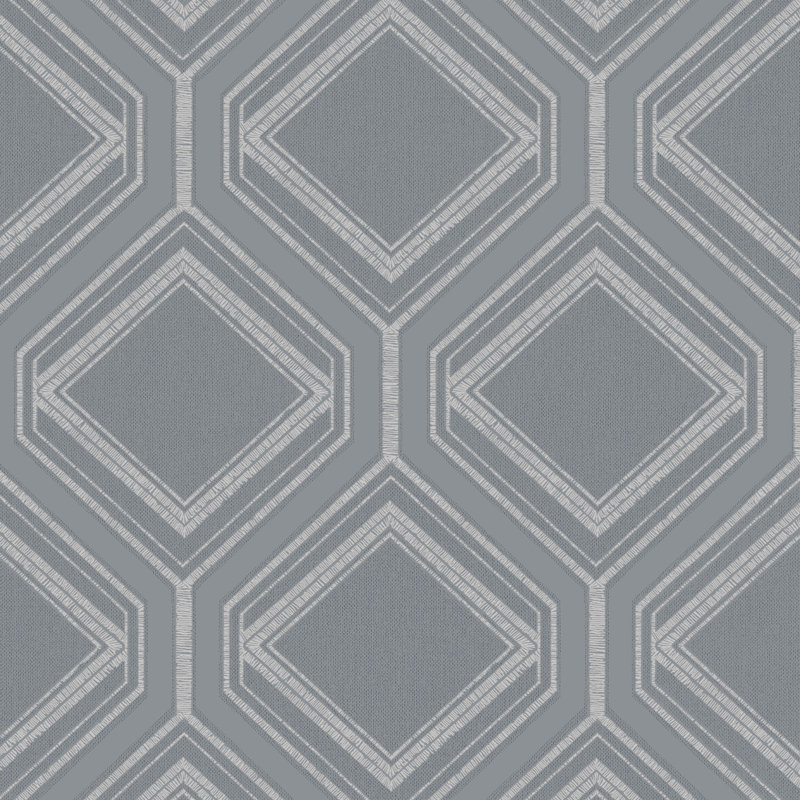Superfresco Savile Row Geometric Metallic Wallpaper, Grey
