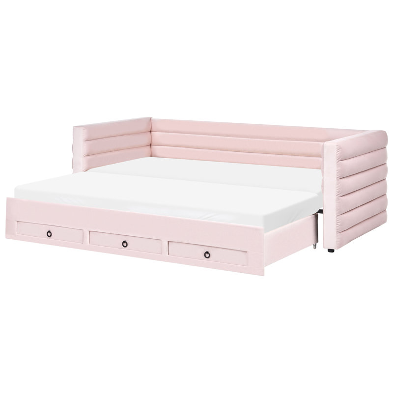 Upholstered Velvet Daybed, Pink