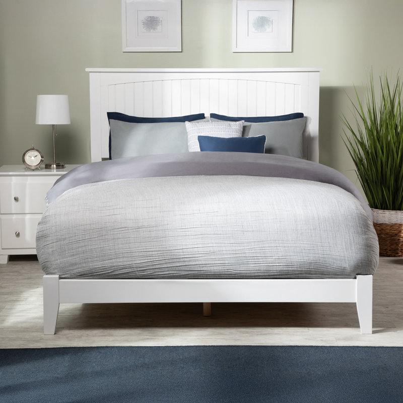 Kindig Low Profile Foundation Bed, King, White