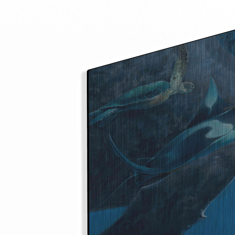 «Natation avec des géants» par Durwood Coffey, H 12 po x l 24 po