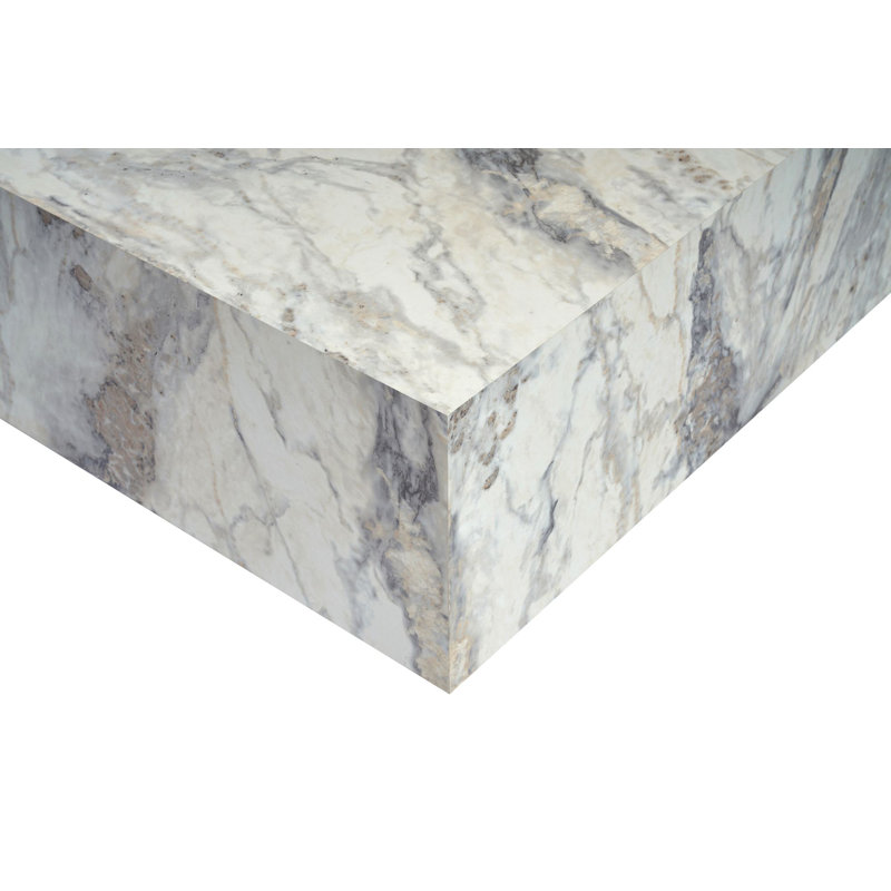 Solimar Modern Coffee Table, Freesia Marble Finish, 35.4 x 35.4 x 17.7 inches | 100% MDF, Thickness: 0.7 inches | Stylish & Functional Design for Living Room & Lounge, Elegant Novelty Piece, Perfect for Contemporary Spaces