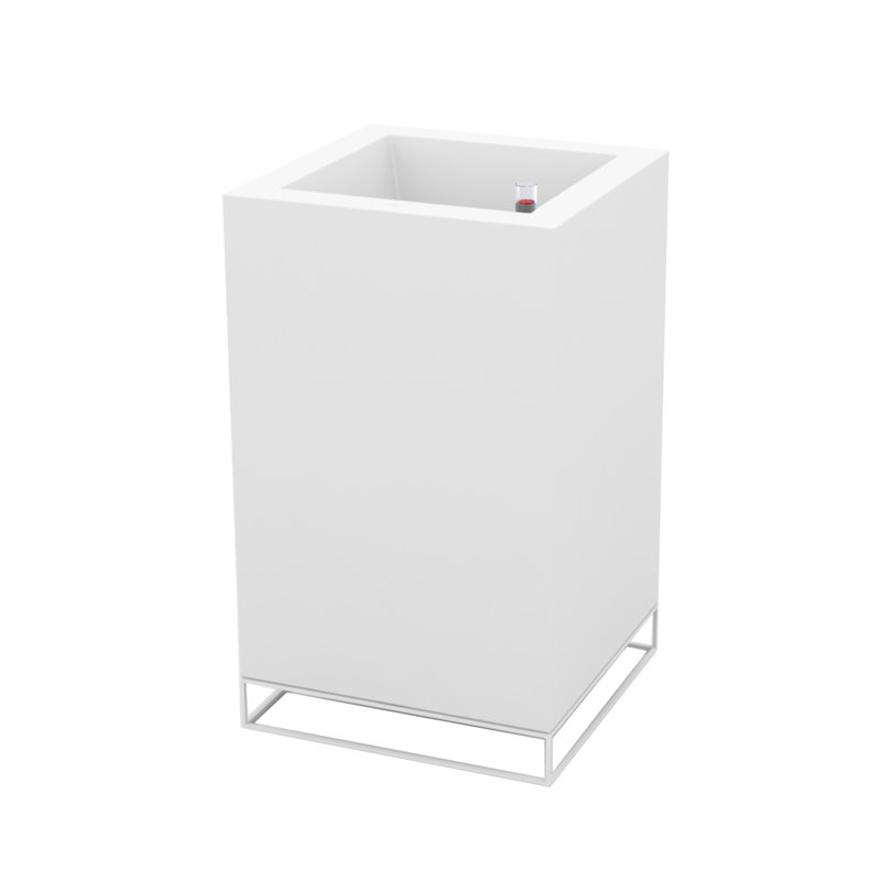 Vela Resin Pot Planter, White, 39.25" H x 23.5" W x 23.5" D