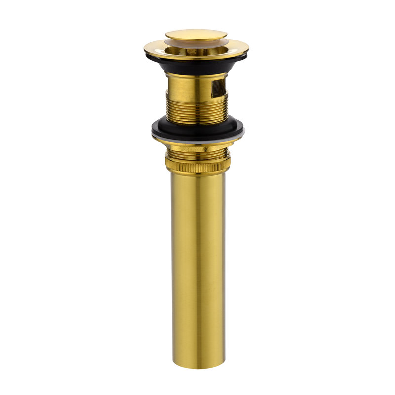 Pop-Up Bathroom Sink Drain Stopper with Overflow, Brushed Gold
