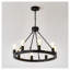 Lustre de roue de chariot noir mat 8 lumières, luminaire de ferme rustique