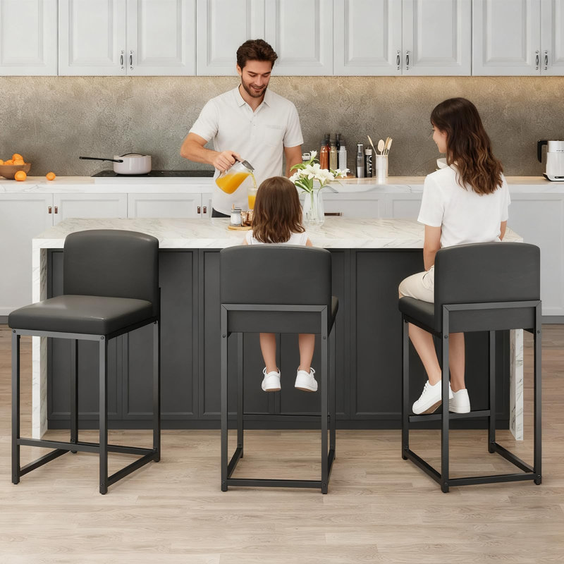 Counter Stool, Black, 4