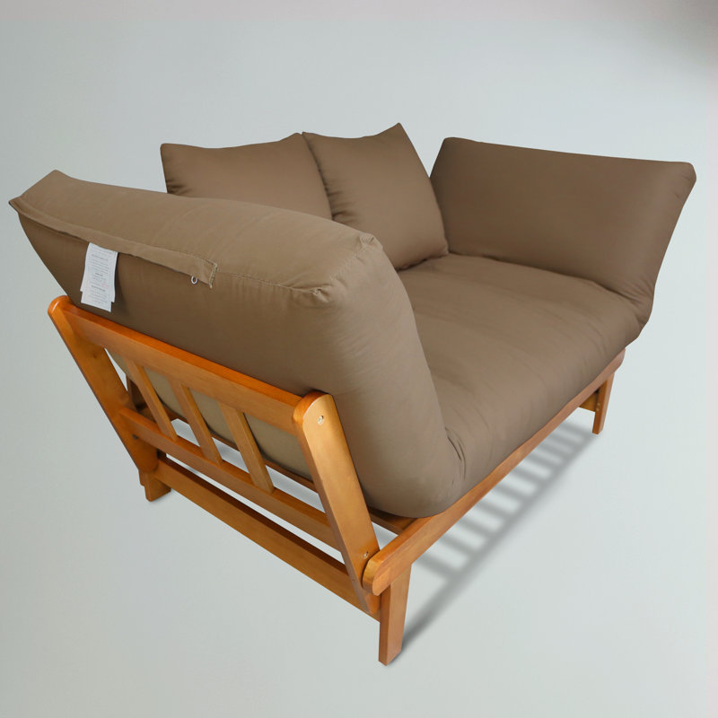 Casual Lounger Sofa Bed, Tan Polyester, Oak