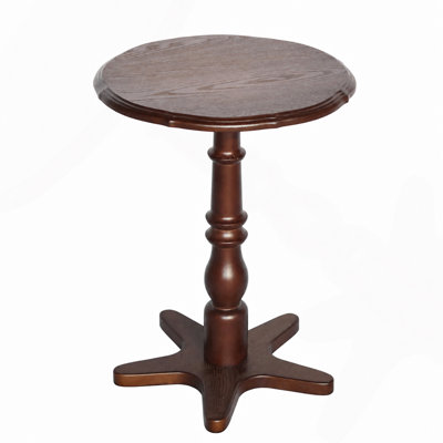 Table d'appoint ronde en bois de 40 cm (15,75 po) avec piédestal, table de chevet et table de chevet vintage