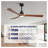 60 Inch Wood Ceiling Fan with 3 Solid Walnut Blades, Remote Control & Reversible DC Motor - Quiet LED Ceiling Fan for Living Room, Black