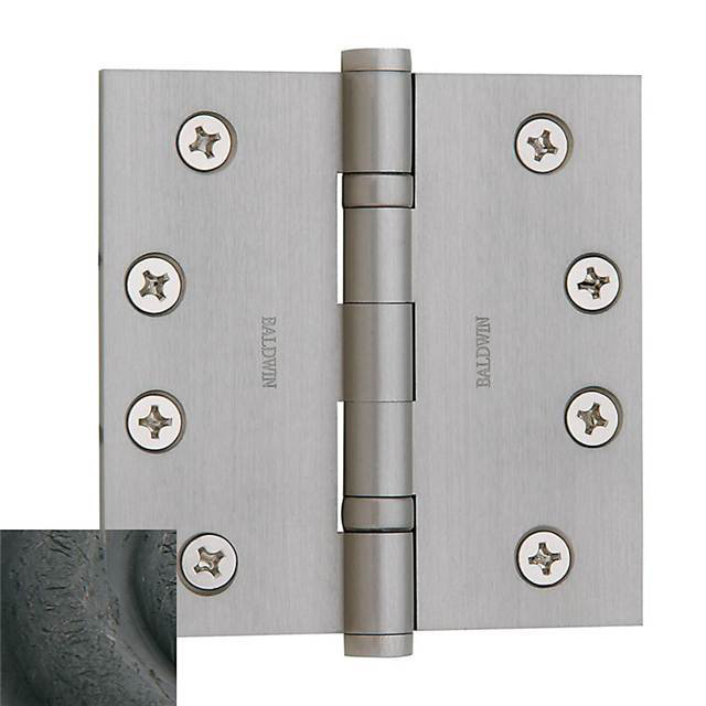 Baldwin 4" x 4" Distressed Oil Rubbed Bronze Ball Bearing Cabinet Hinge