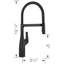 Robinet de cuisine à double jet Empressa High Arc - noir mat-66477613