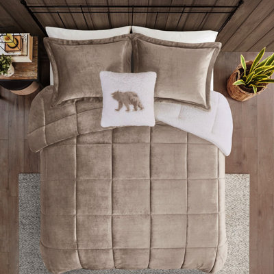 Double / grand à l'édredon - Taupe + dégradé grand taupe doux