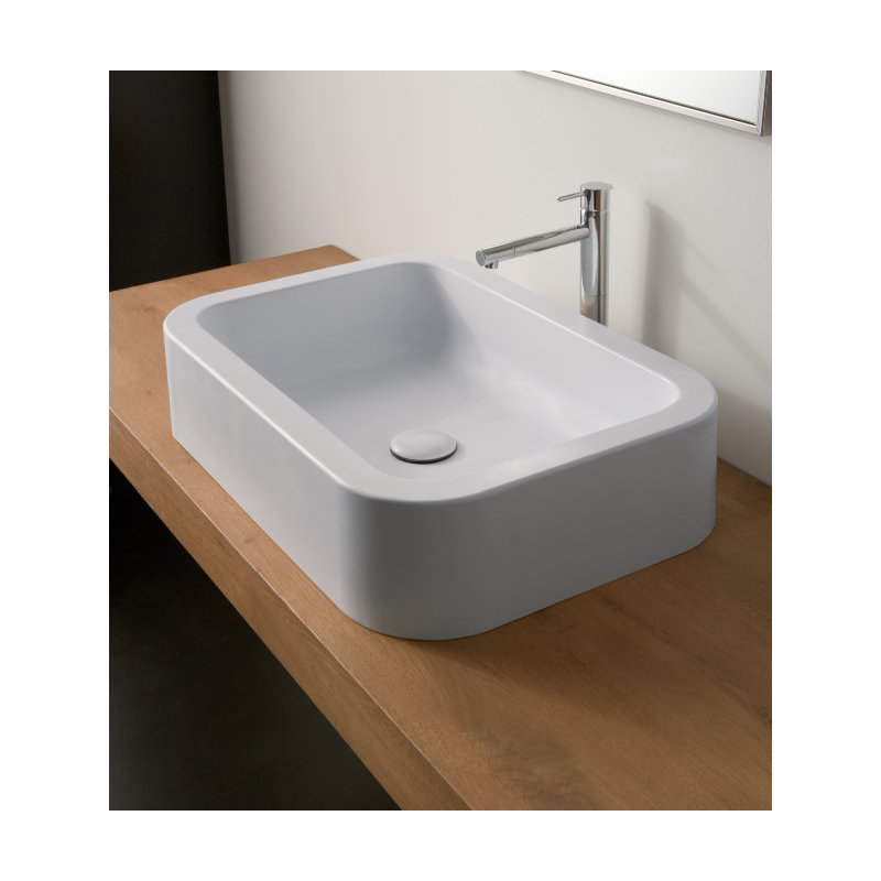 Lavabo de salle de bain vasque rectangulaire en céramique