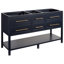 60" Robertson Double Bathroom Vanity Set with Rectangular Undermount Sinks-75247368-75247370-75247371