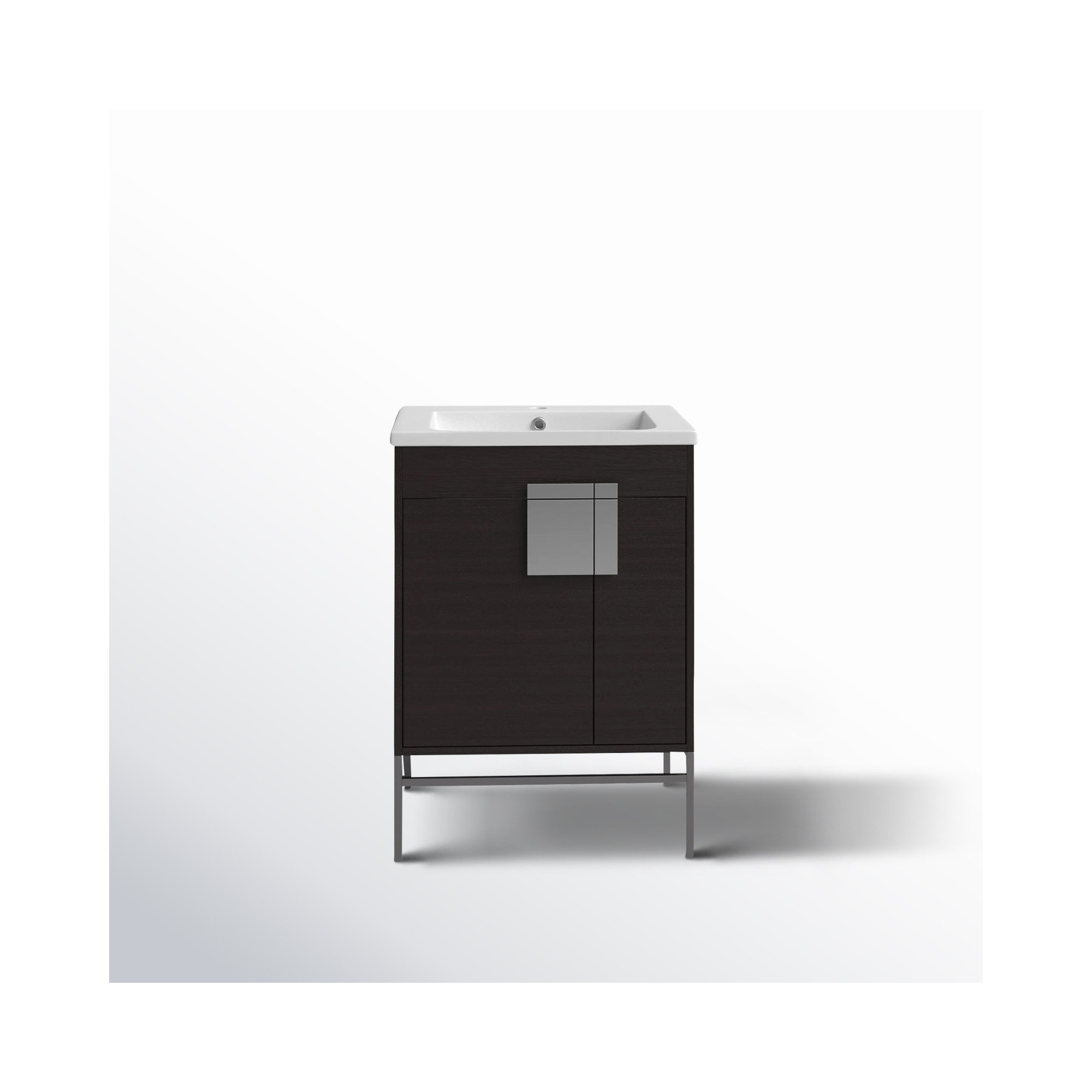 Maisie 24'' Single Bathroom Vanity, Polished Chrome, Black