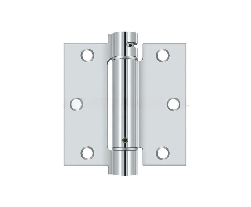 Charnière à ressort Deltana DSH35U26 3 1/2 po x 3 1/2 po; Finition chrome brillant, Chrome poli