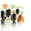 «Tropical Monstera Leaves and Geometric Shape», art mural sur toile, impression de style aquarelle (ensemble de 3)-750279009