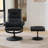 Recliner Chair With Ottoman - 360° Swivel Massage Lounge Chair With 5-Point Vibration & Heated Seat, 140° Adjustable PU Leather Recliner For Living Room, Home Theater Or Office, Black-449852800