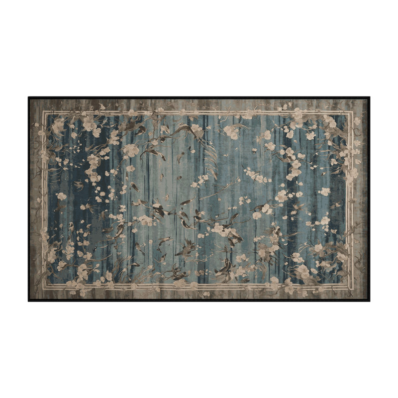 Machine Washable Gray Area Rug, Rectangle 7' x 9'
