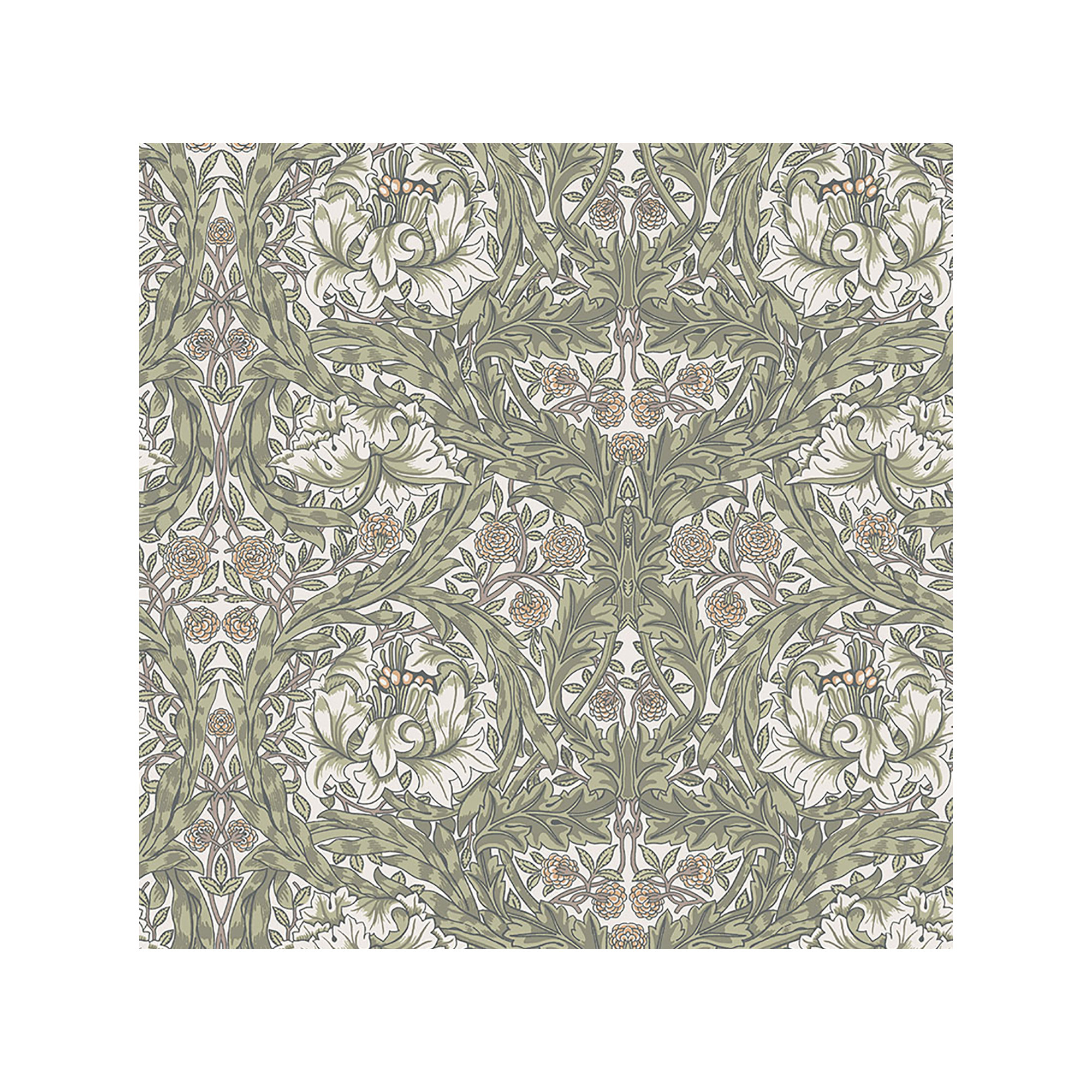 African Marigold Floral Wallpaper, Green