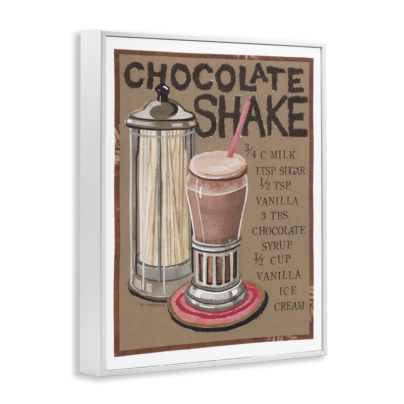 Recette de chocolat frappé par Nancy Overton, Estampe numérique encadrée blanc bord de mer, H 30 po x l 24 po