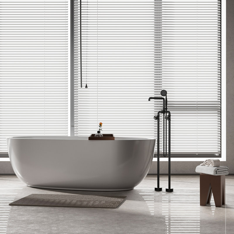 Freestanding Tub Filler with Diverter, Matte Black