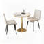 Table de salle à manger ronde et bistro moderne avec plateau en faux marbre, assemblage facile et structure en métal robuste-950858967