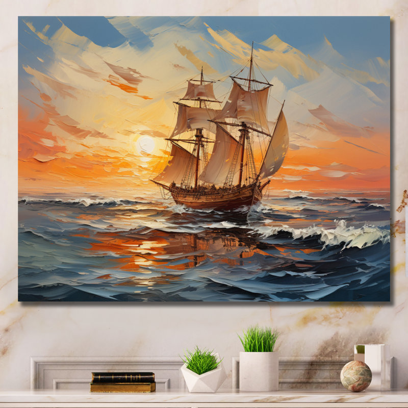 Teja Boat Vibrant voyages II sur toile, H 12 po x l 20 po x P 1 po, Toile tendue