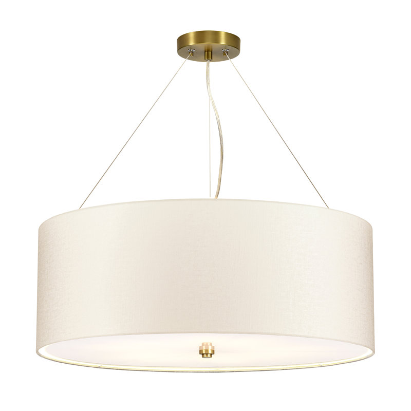 Ausilia 1 - Light Drum Pendant, Aged Brass, 70cm H x 51cm W x 51cm D
