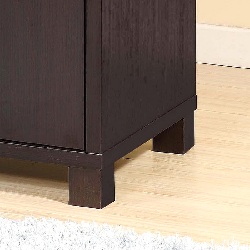 Wine Cabinet Red Cocoa With Two Doors Removeable Wine Bottle Rack Metal Wine Glass Racks Four Shelves