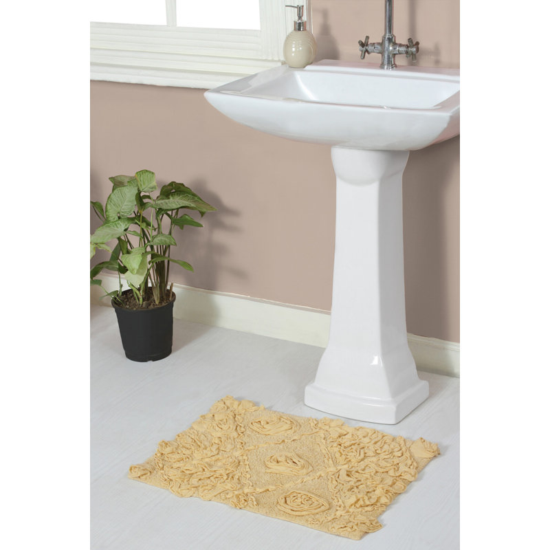 Tapis pour salle de bain Schoenberger, Jaune, L 24 po x l 17 po