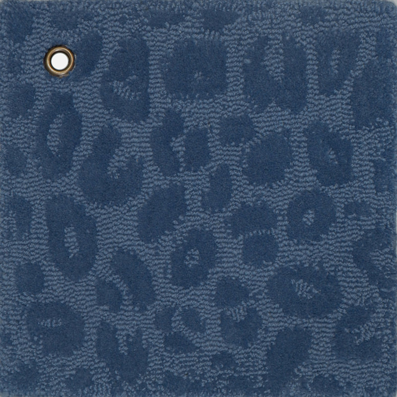 Leopardess Cobalt Blue Hand-Tufted Responsible Wool Rug, Runner 2'6" x 5'