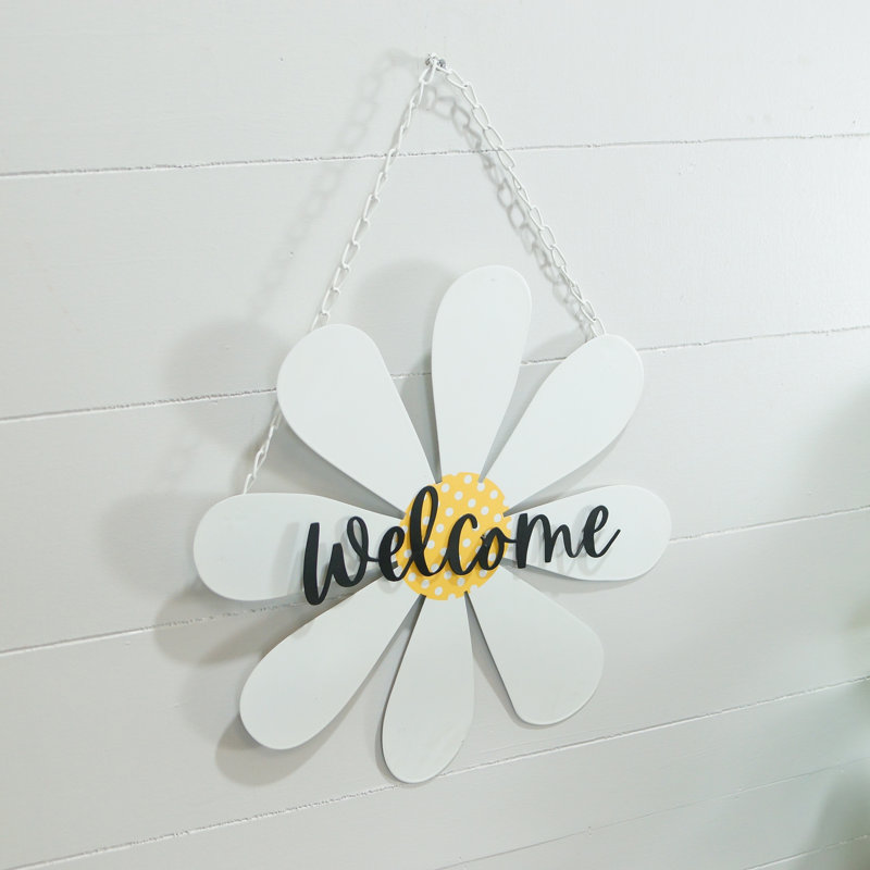 Art mural en métal «Welcome» 17 po