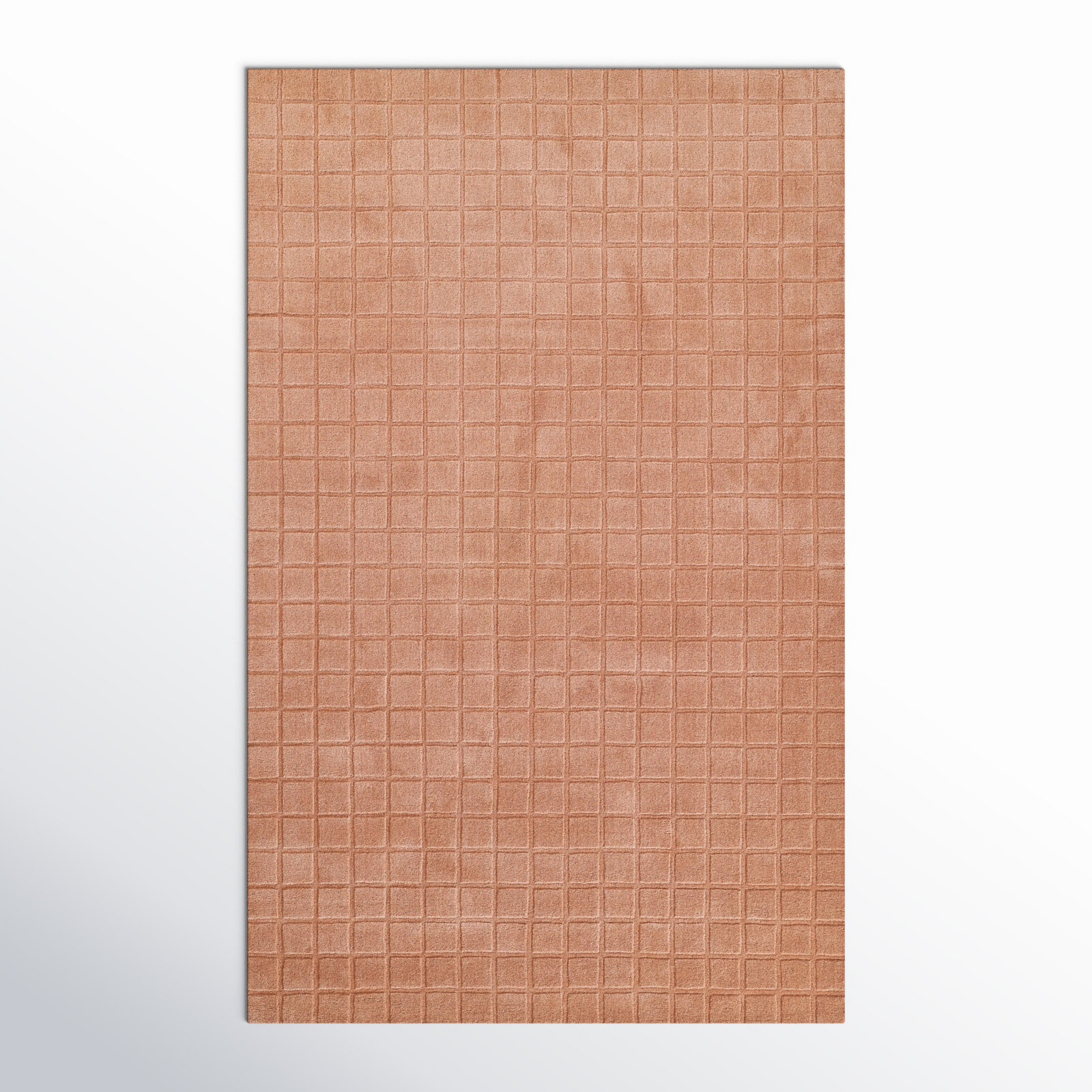 Meile Blush Hand-Loomed Geometric Wool Rug, Rectangle 6' x 9'
